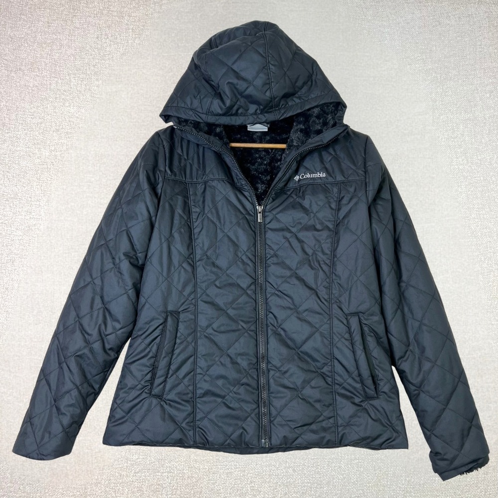 Columbia Copper Crest Hooded Jacket Quilted Faux Fur Lined Cozy Women's Medium